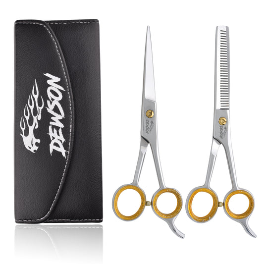 Dewson Silver Polish Shears – Professional Hairdressing Scissors Set for Barbers & Stylists